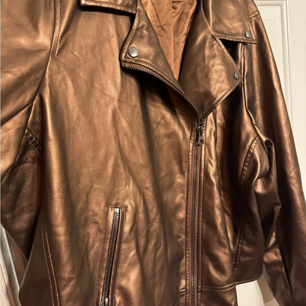 Torrid Faux Leather Bronze Jacket - Picture 3 of 5